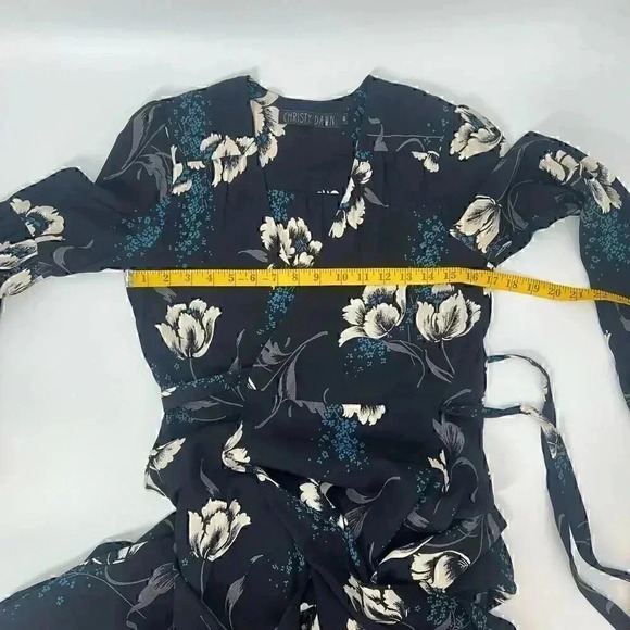 $398 Christy Dawn The Bergen Wrap Maxi Dress Womens Small Blue Floral Flowy - Picture 9 of 12